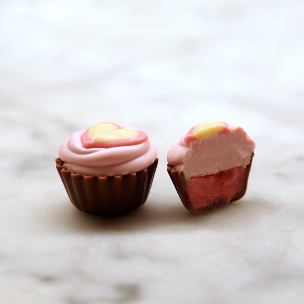 Herz-Cupcake rosa
